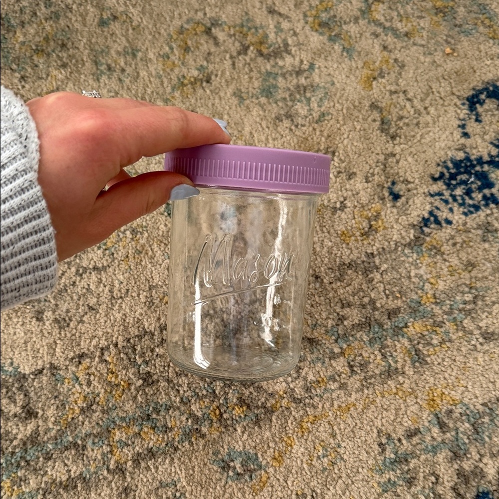 Purple Lid Mason Jar